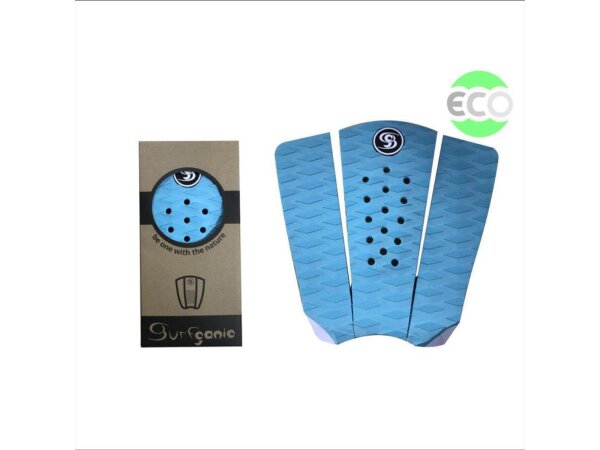 Surfganic Premium Eco Tailpad Eco Tailpad realizzato in EVA blu per la vostra tavola da surf 3 pezzi Deck Grip Surfboard Grippad Footpad Tractionpad.